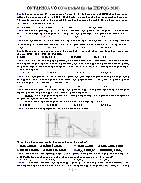 Đề ôn tập Hóa học vô cơ - Đề 4 (Kèm đáp án)